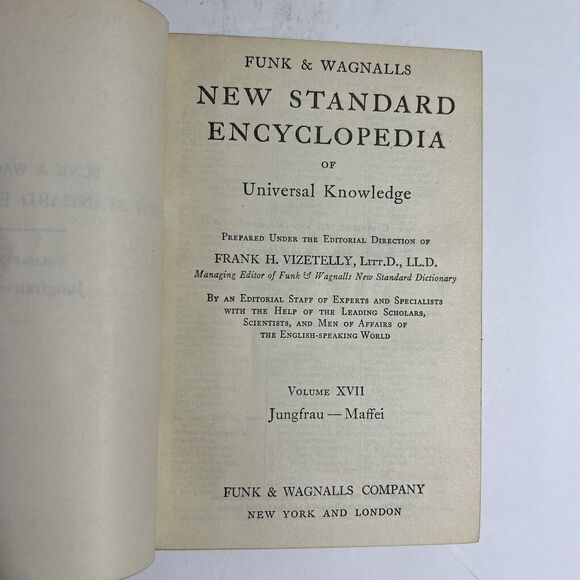 Funk an Wagnalls New Standard Encyclopedia 1931 1934 Vol XVII Jungfrau to Maffei - Picture 5 of 15